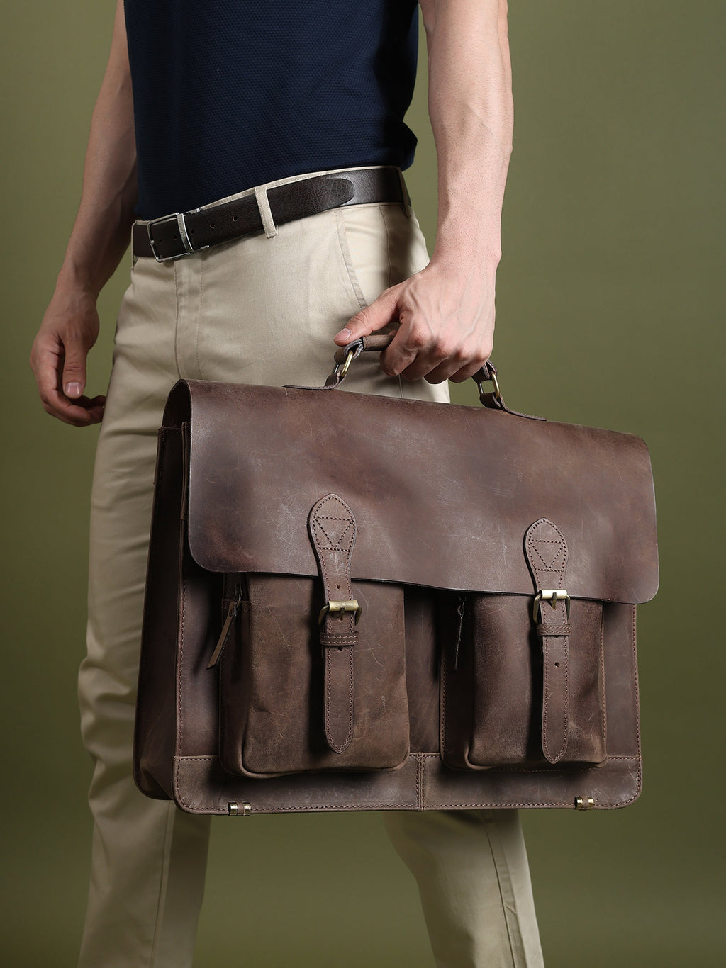 Classy Leather Bags Buffalo Leather Messenger Bag