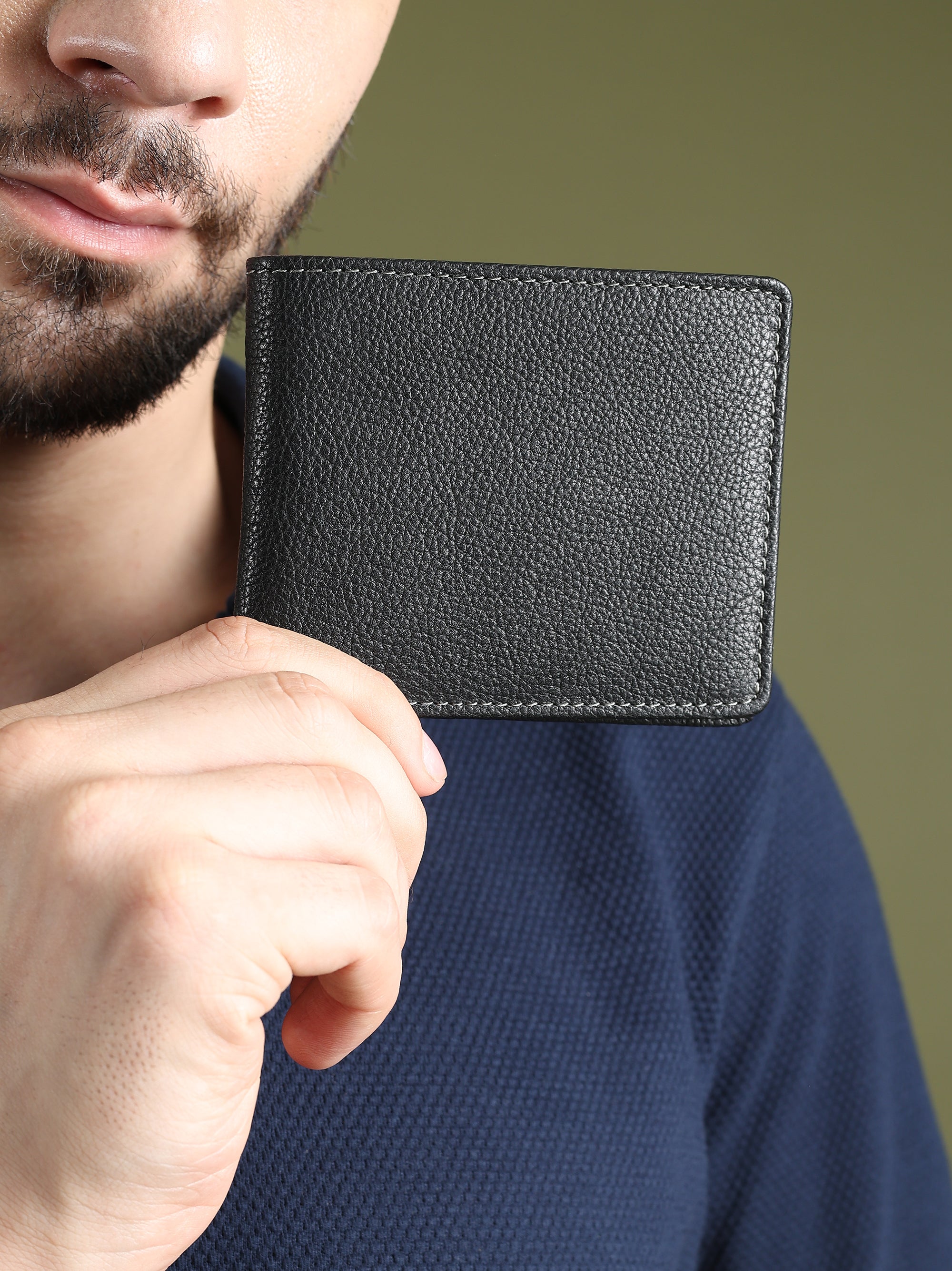 Classy Leather Bags Black Textured Leather Mens Wallet SpadezStore