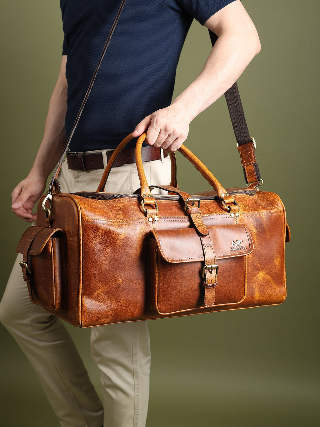 Classy Leather Bags Berlin Leather Weekender Duffle Bag