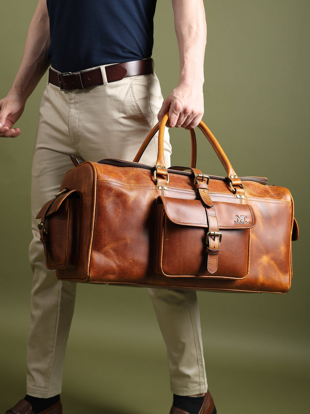Classy Leather Bags Berlin Leather Weekender Duffle Bag