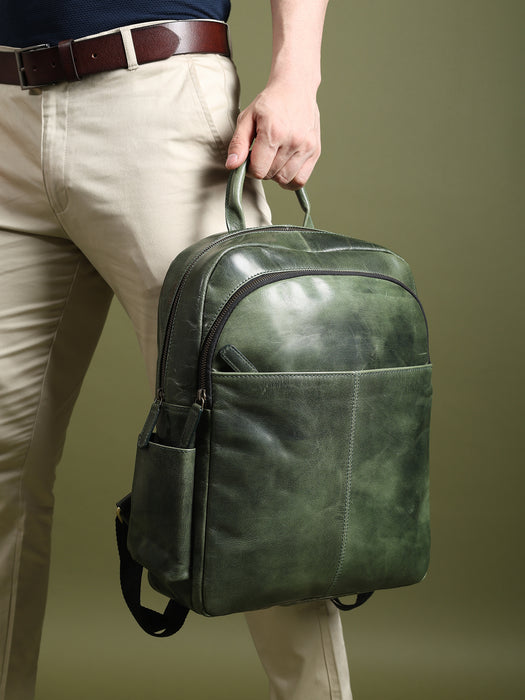Classy Leather Bags Luxury Italian Leather Backpack, Green SpadezStore