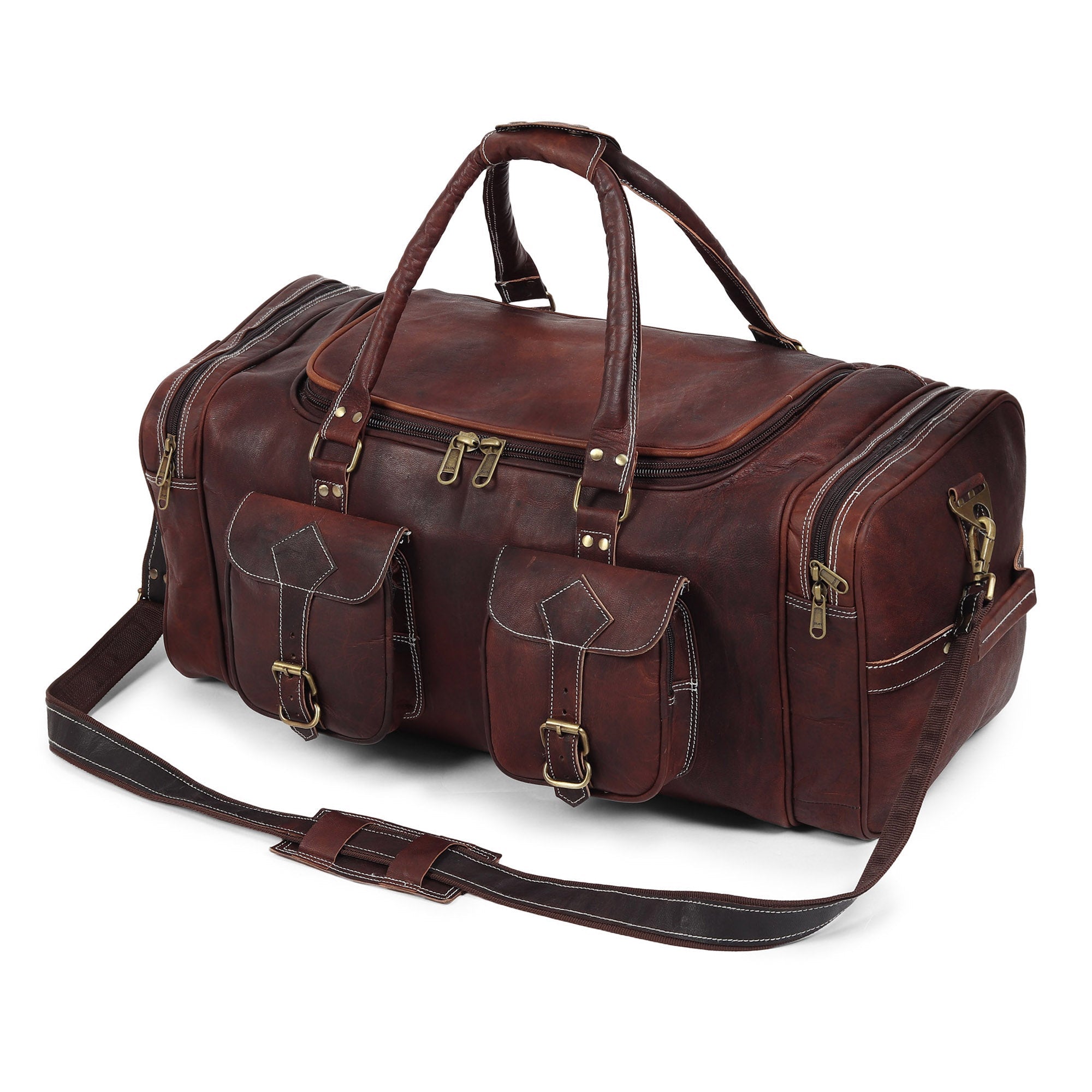 Classy Leather Bags Vintage Traveller Duffle Bag - Thumbnail 2