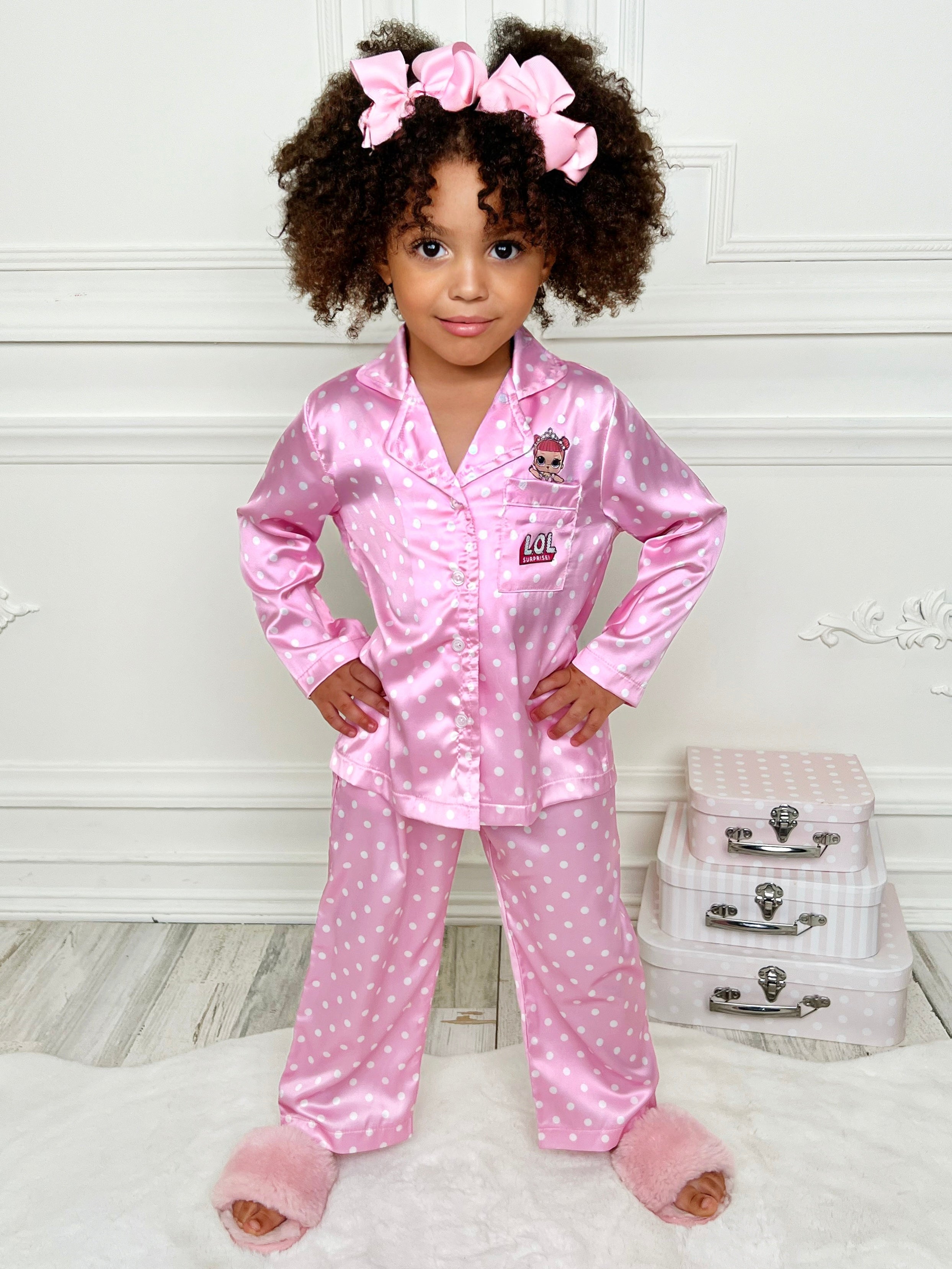 Mia Belle Girls L.O.L. SURPRISE! Center Stage Silky Polka Dot Pajama Set SpadezStore