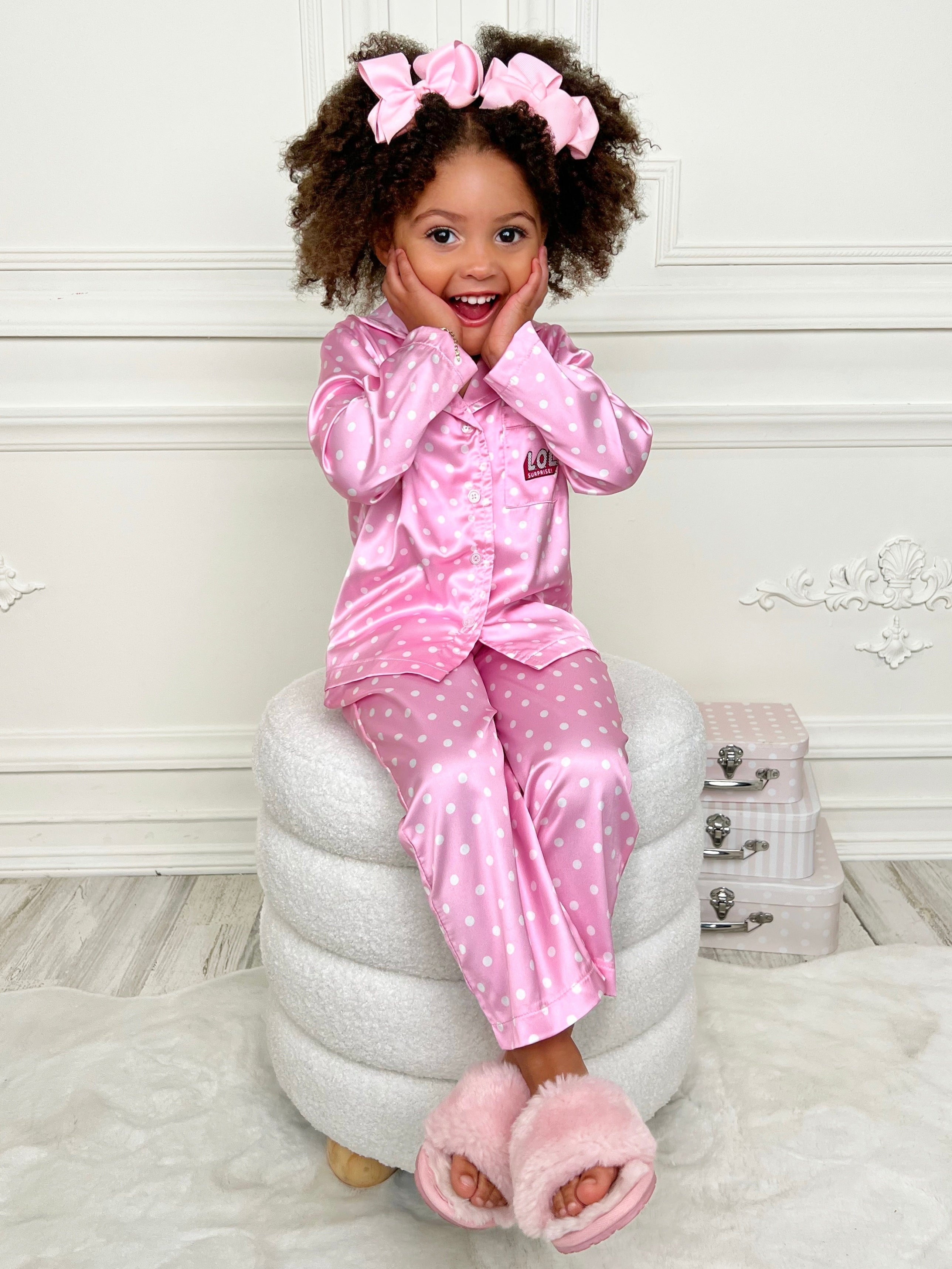 Mia Belle Girls L.O.L. SURPRISE! Center Stage Silky Polka Dot Pajama Set SpadezStore