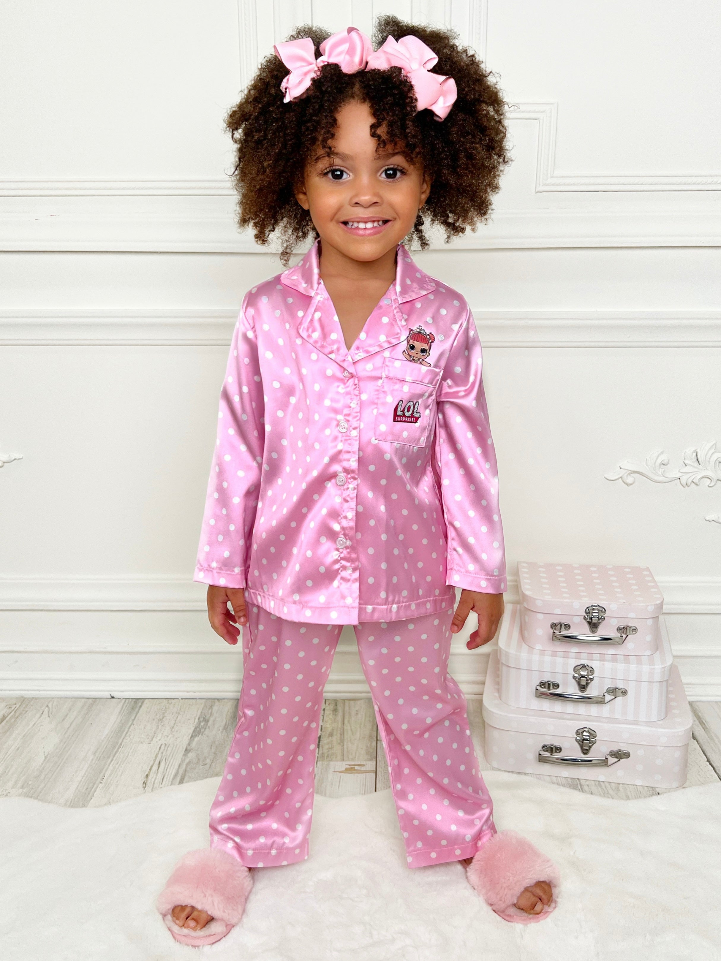 Mia Belle Girls L.O.L. SURPRISE! Center Stage Silky Polka Dot Pajama Set SpadezStore