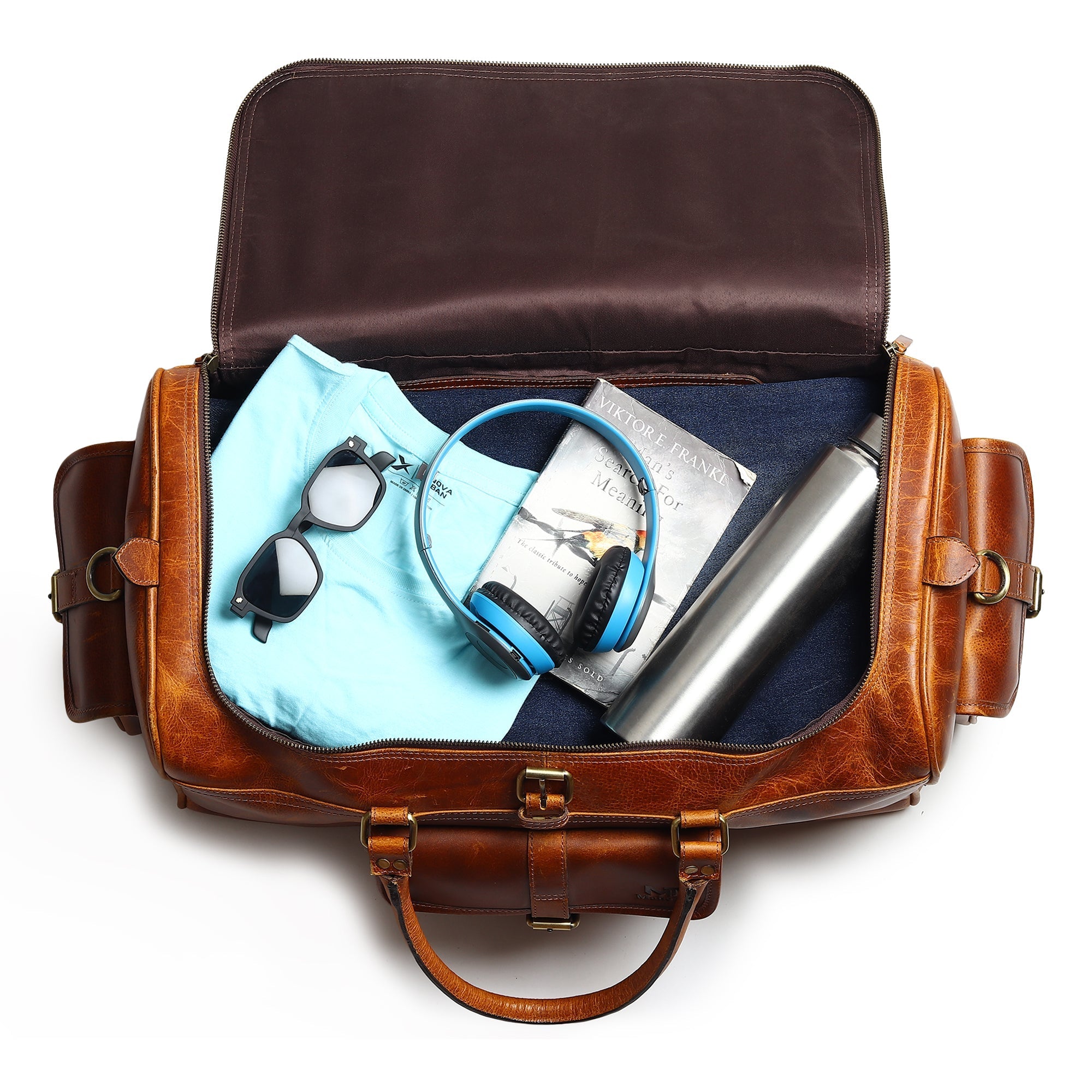 Classy Leather Bags Berlin Leather Weekender Duffle Bag