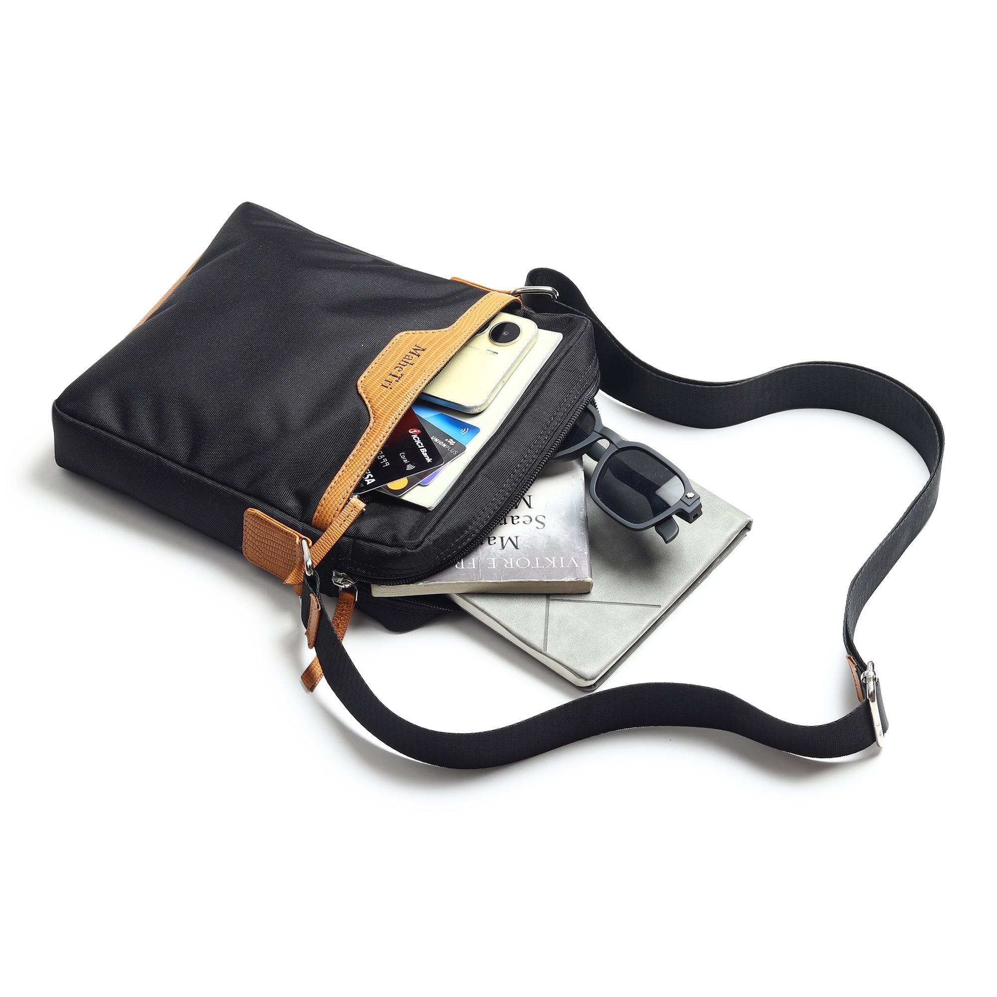 Classy Leather Bags Mark Canvas Side Messenger Bag