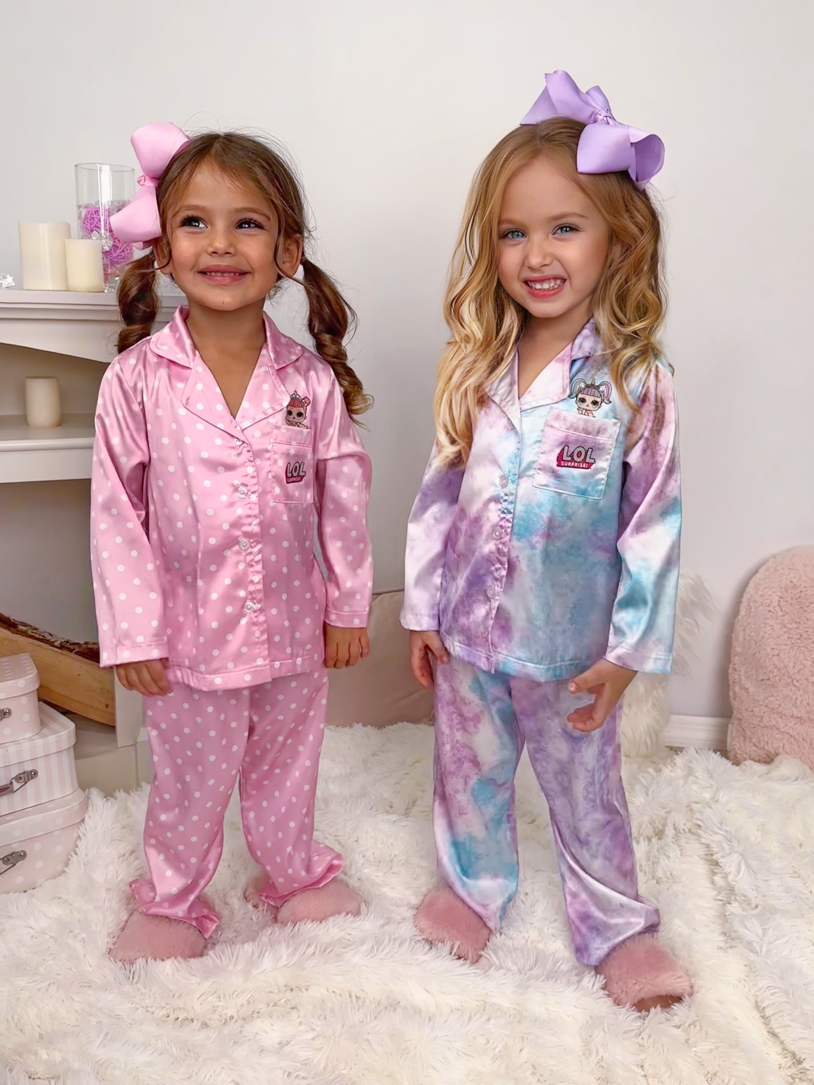 Mia Belle Girls L.O.L. SURPRISE! Center Stage Silky Polka Dot Pajama Set SpadezStore