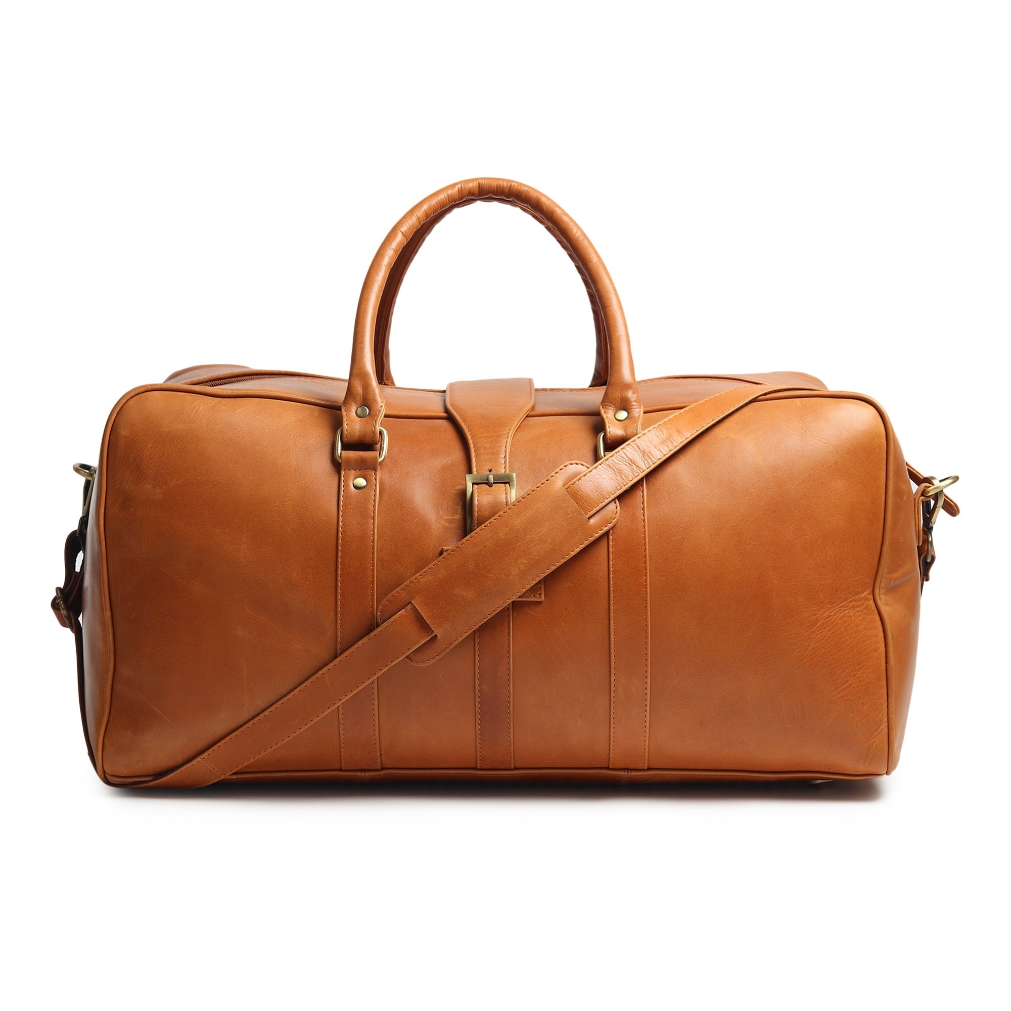 Classy Leather Bags Port Blair Leather Duffle Travel Bag SpadezStore