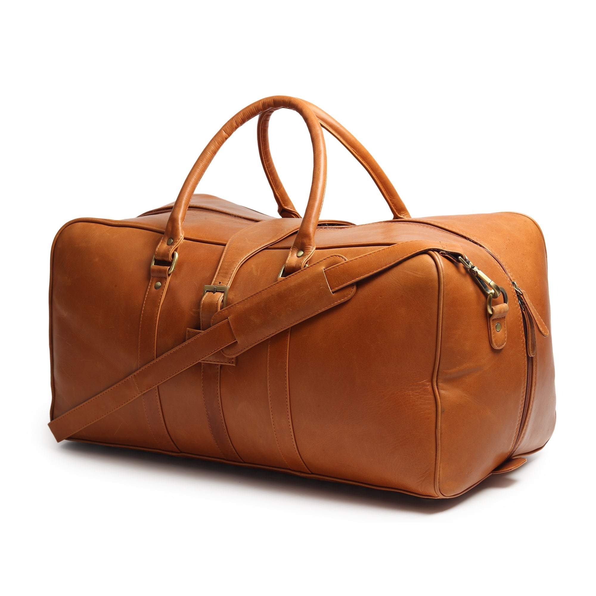 Classy Leather Bags Port Blair Leather Duffle Travel Bag SpadezStore