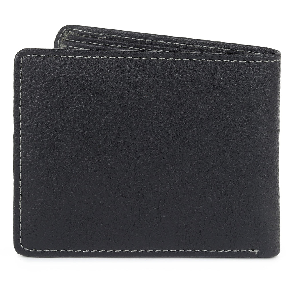 Classy Leather Bags Black Textured Leather Mens Wallet SpadezStore