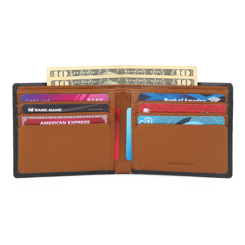 Classy Leather Bags Black Minimal Contrast Wallet SpadezStore