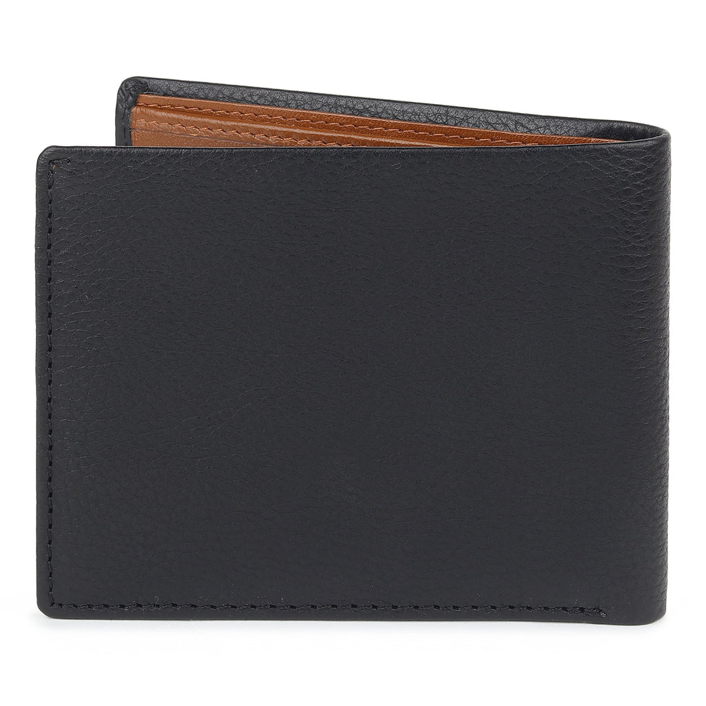 Classy Leather Bags Black Minimal Contrast Wallet SpadezStore
