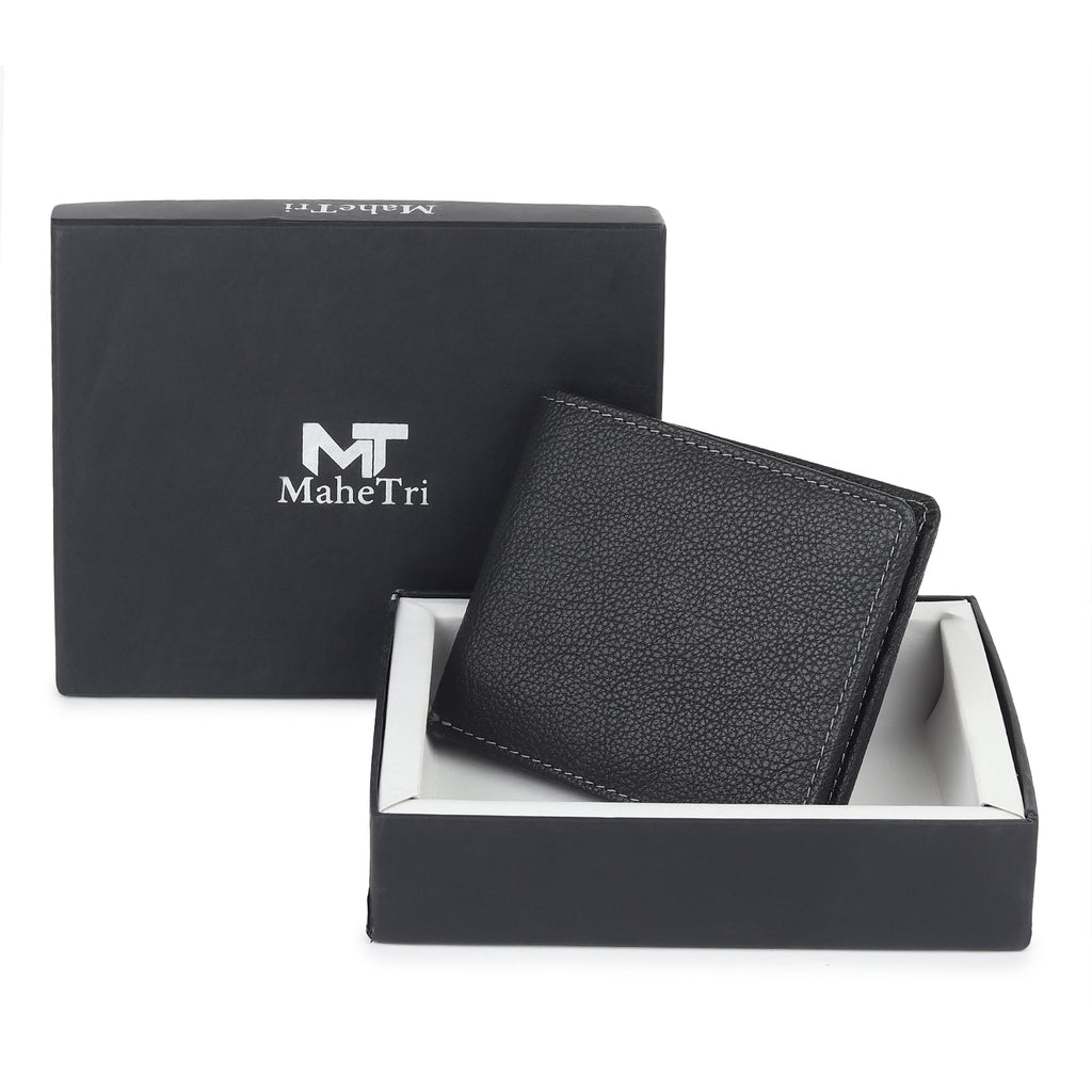 Classy Leather Bags Black Textured Leather Mens Wallet SpadezStore
