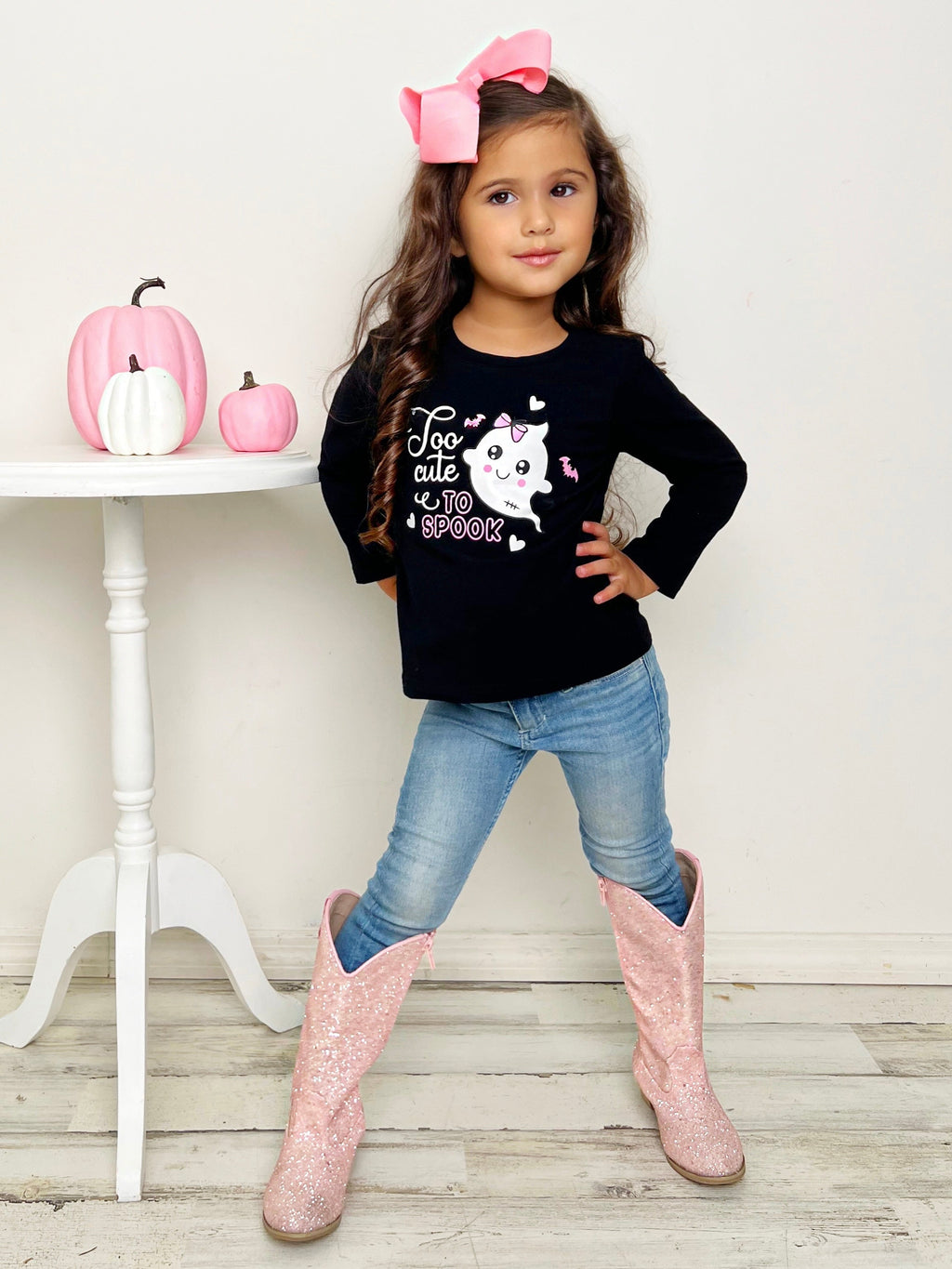 Mia Belle Girls Too Cute To Spook Long Sleeve Top SpadezStore