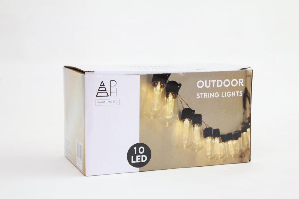 Perfect Holiday 10 LED Outdoor String Lights, Warm White SpadezStore