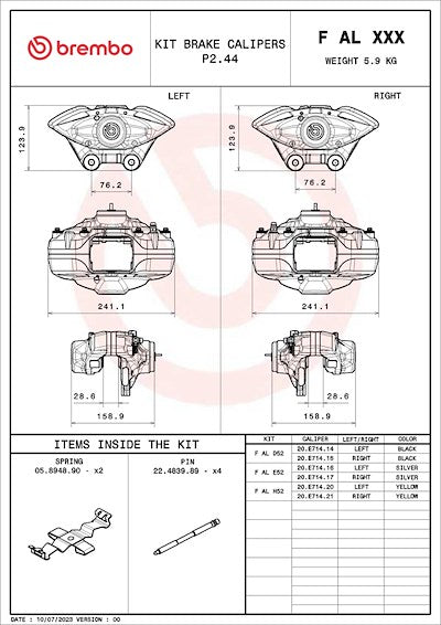 Brembo X-Style Brake Calipers FALD52 SpadezStore