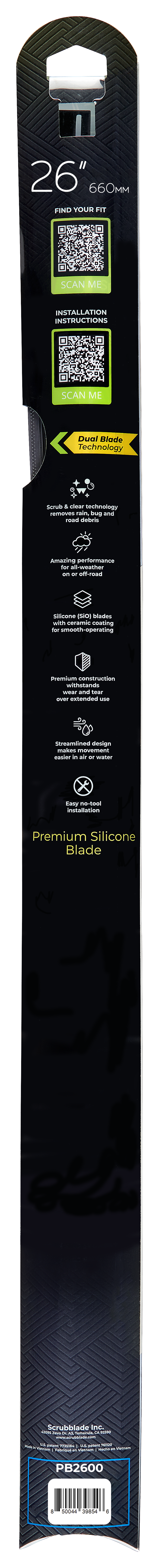 Scrubblade BE2600 Black Edition Wiper Blade 26 Inch SpadezStore