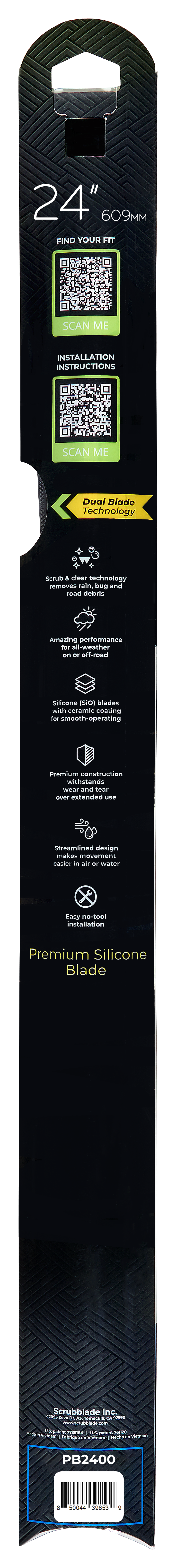 Scrubblade BE2400 Black Edition Wiper Blade 24 Inch SpadezStore