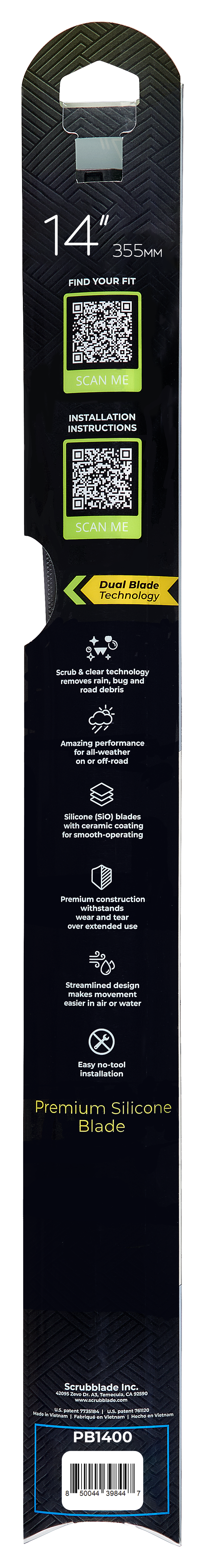 Scrubblade BE1400 black Edition Wiper Blade 14 Inch SpadezStore