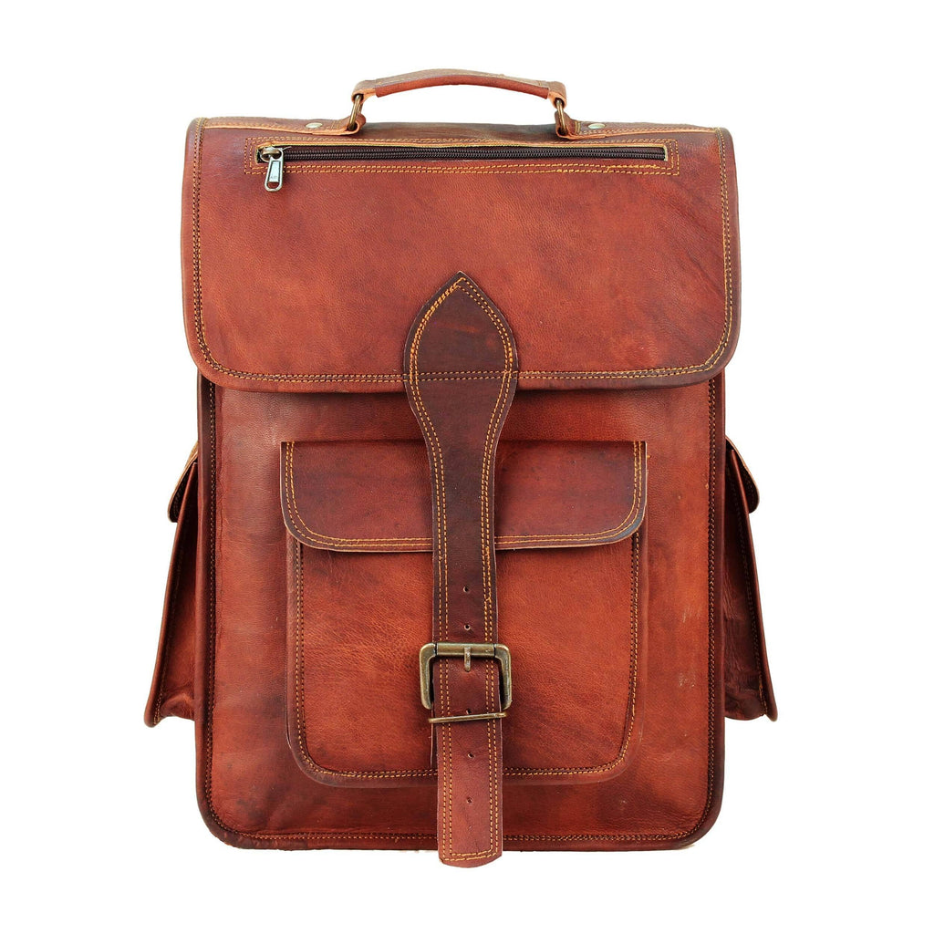 Classy Leather Bags The Hughes Rustic Backpack SpadezStore