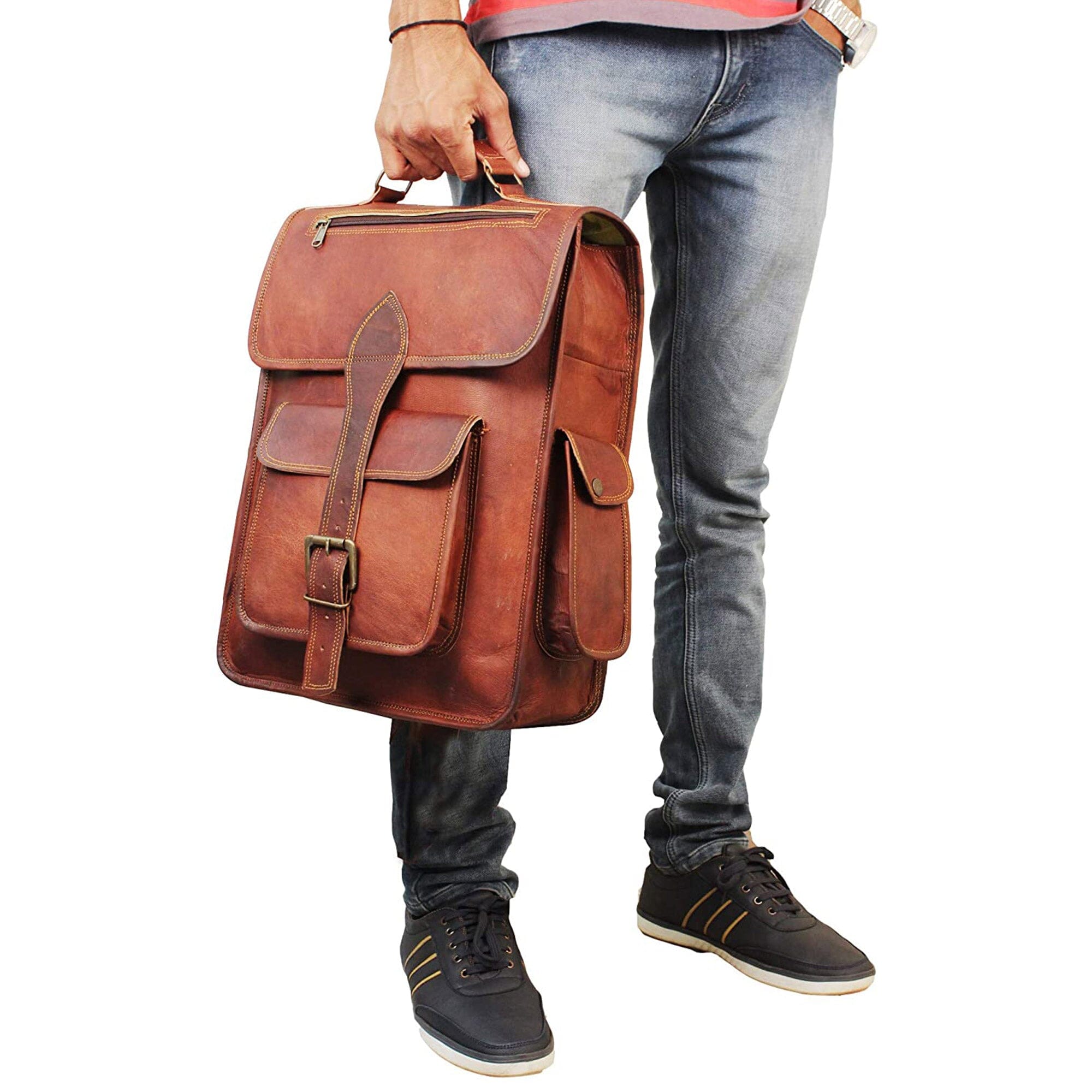 Classy Leather Bags The Hughes Rustic Backpack SpadezStore