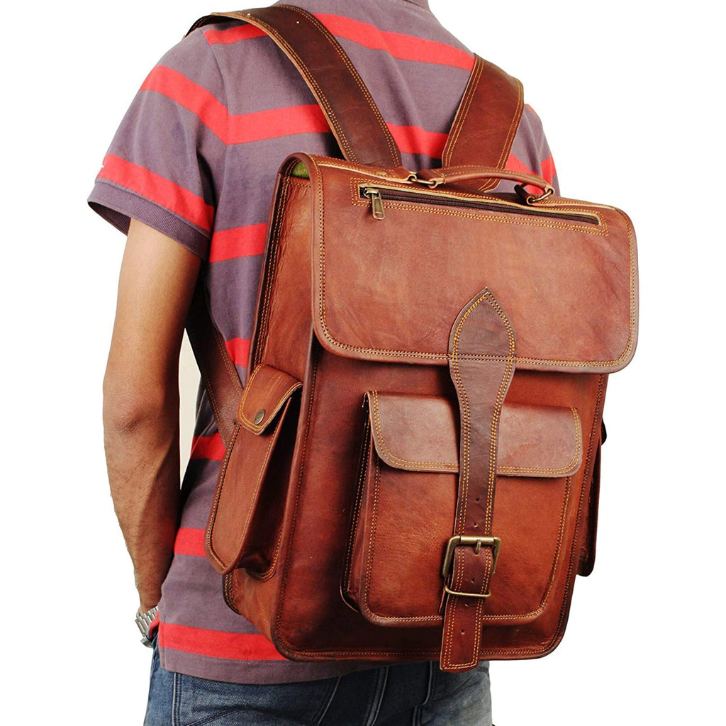 Classy Leather Bags The Hughes Rustic Backpack SpadezStore