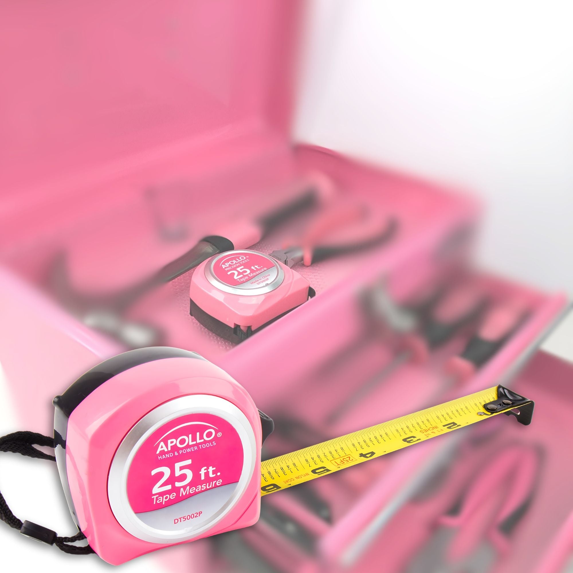 Apollo Tools 25ft. Tape Measure - Pink - DT5002P SpadezStore