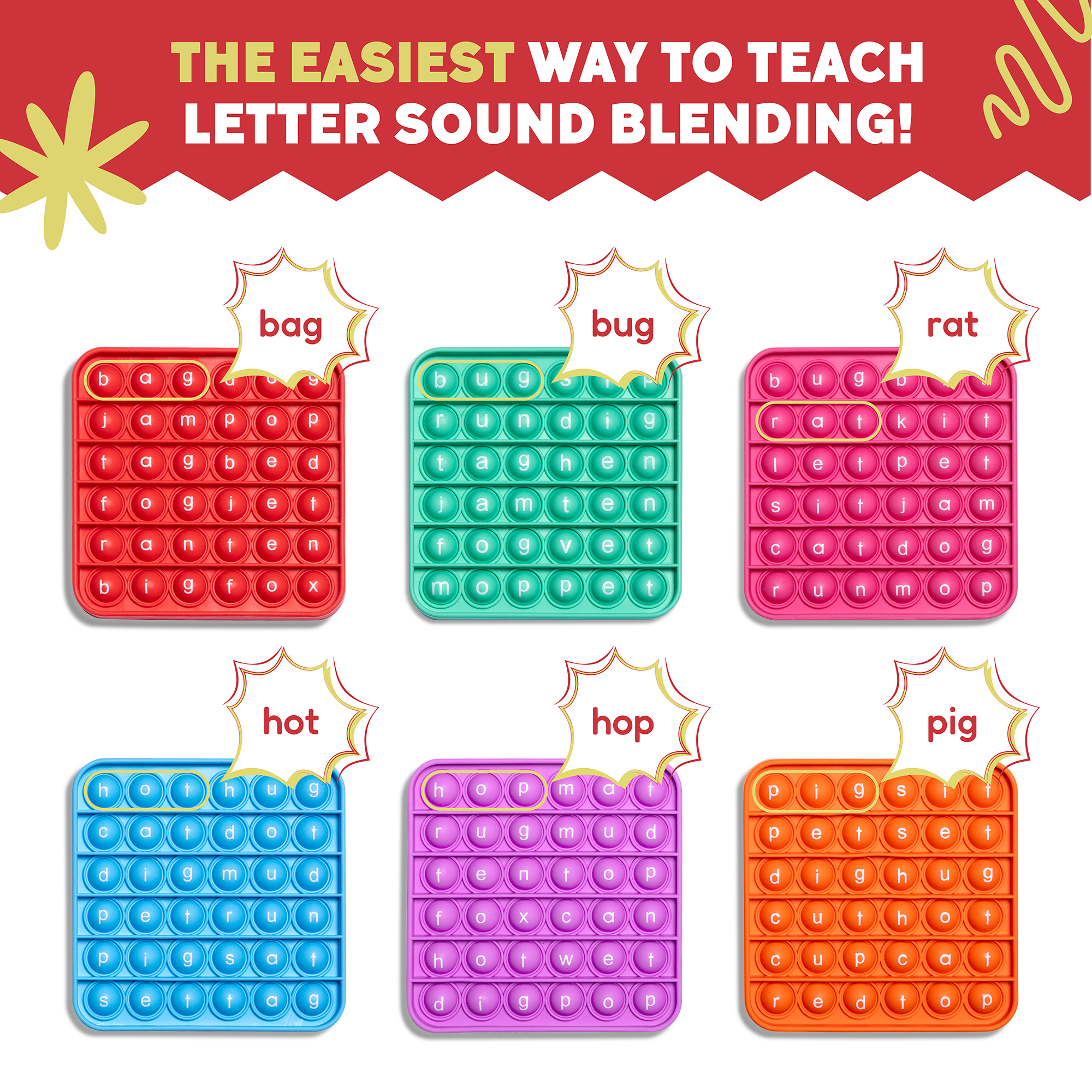 The Fidget Games .6 Extra CVC Fidget Mats Word Pop SpadezStore