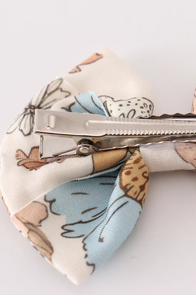 Abby & Evie Floral Print 2pc Hair Bow MC403381 SpadezStore