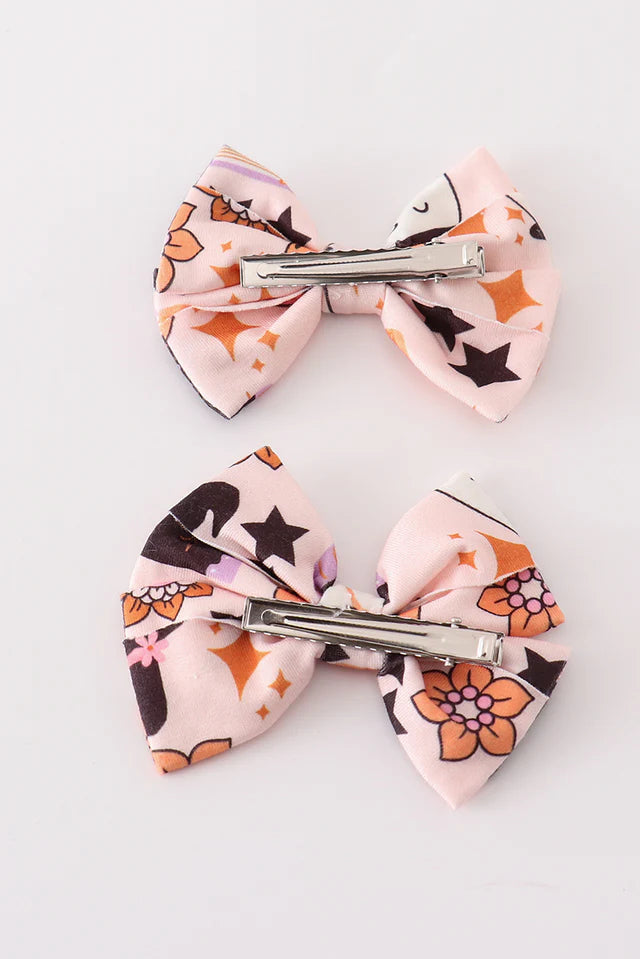 Abby & Evie Happy Halloween Piggie Hair Bow MC404619 SpadezStore