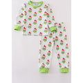 Abby & Evie Green Stripe Christmas Grinch Pajama Set MC405337 SpadezStore