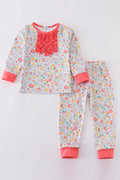 Abby & Evie Pink Floral Print Girl Pajamas Set MC406279 SpadezStore