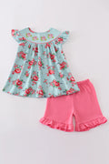 Abby & Evie Rosebud Bliss Print Smocked Girl Set MC409441 SpadezStore