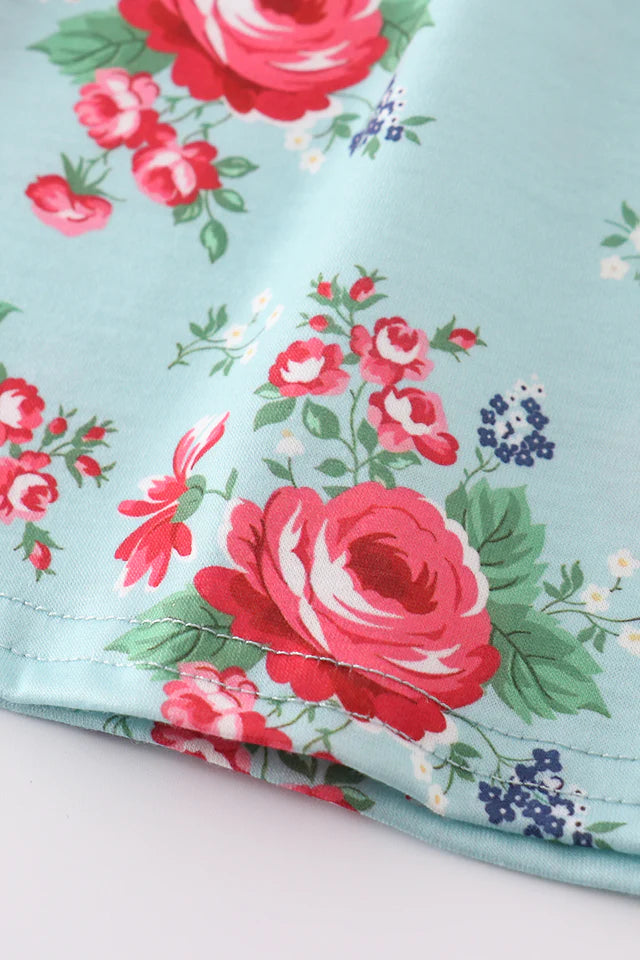 Abby & Evie Rosebud Bliss Print Smocked Girl Set MC409441 SpadezStore