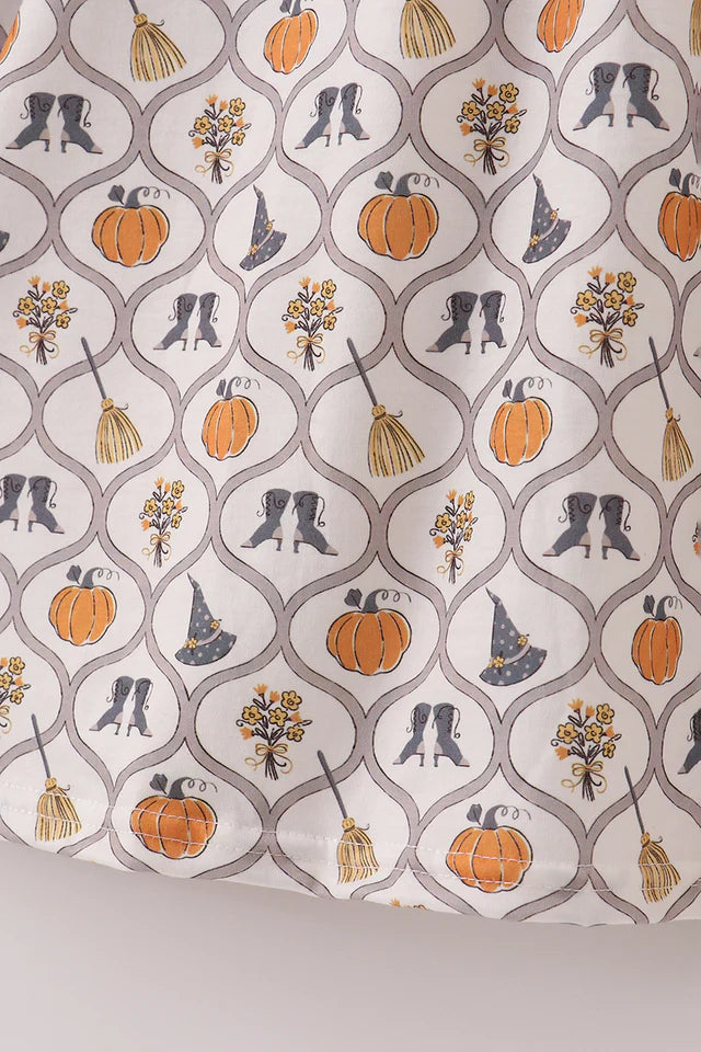 Abby & Evie Witch Pumpkin Print Mom Dress MC503229 SpadezStore