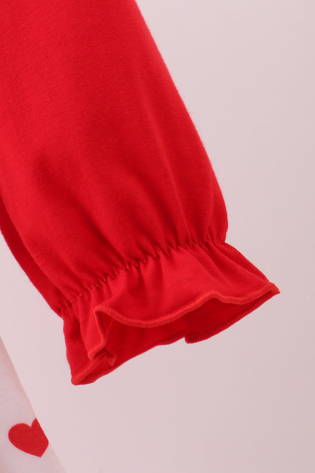 Abby & Evie Red Heart Applique Ruffle 2pc Outfit Set MC507079 SpadezStore