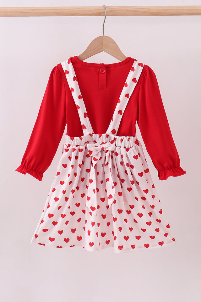 Abby & Evie Red Heart Applique Ruffle 2pc Outfit Set MC507079 SpadezStore