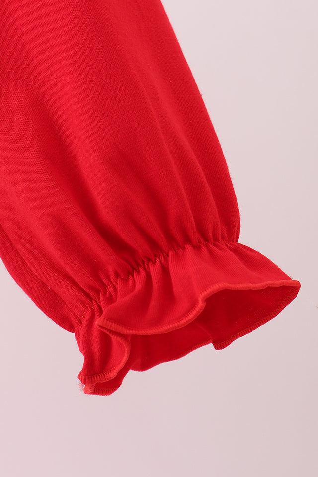 Abby & Evie Red Heart Applique Ruffle Jumpsuit Set MC507082 SpadezStore