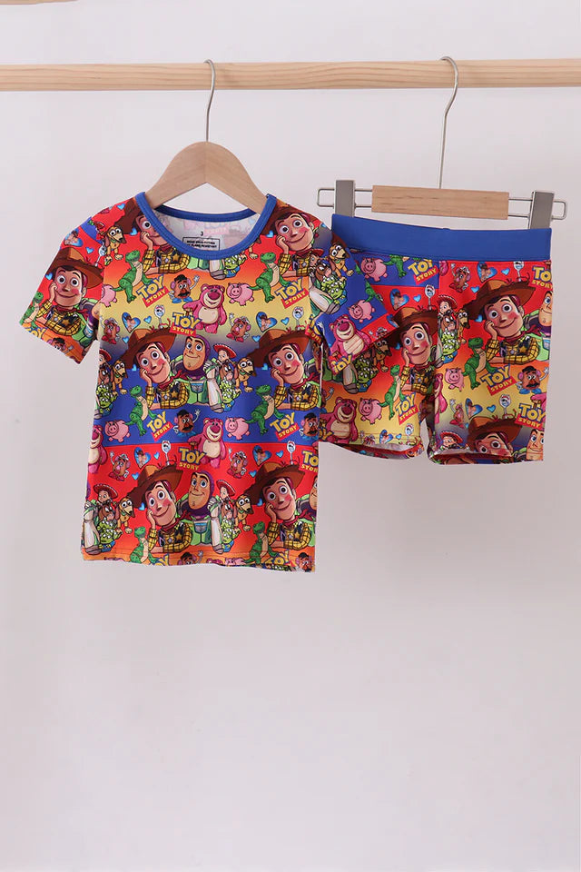 Abby & Evie Blue Character Bamboo Pajama Set MC509081 SpadezStore