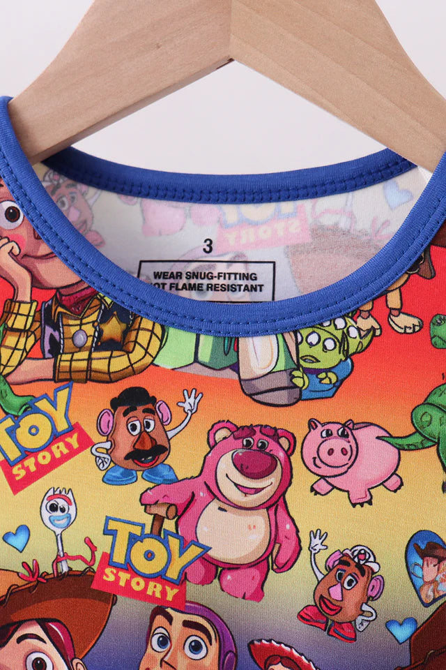 Abby & Evie Blue Character Bamboo Pajama Set MC509081 SpadezStore