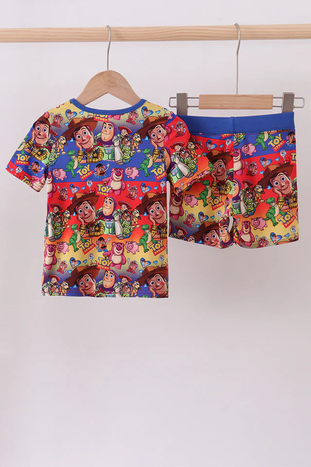 Abby & Evie Blue Character Bamboo Pajama Set MC509081 SpadezStore