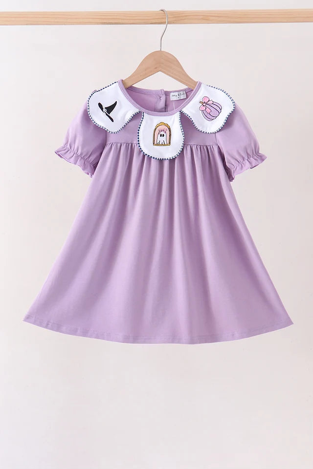 Abby & Evie Purple Spooky Embroidery Dress MC604287