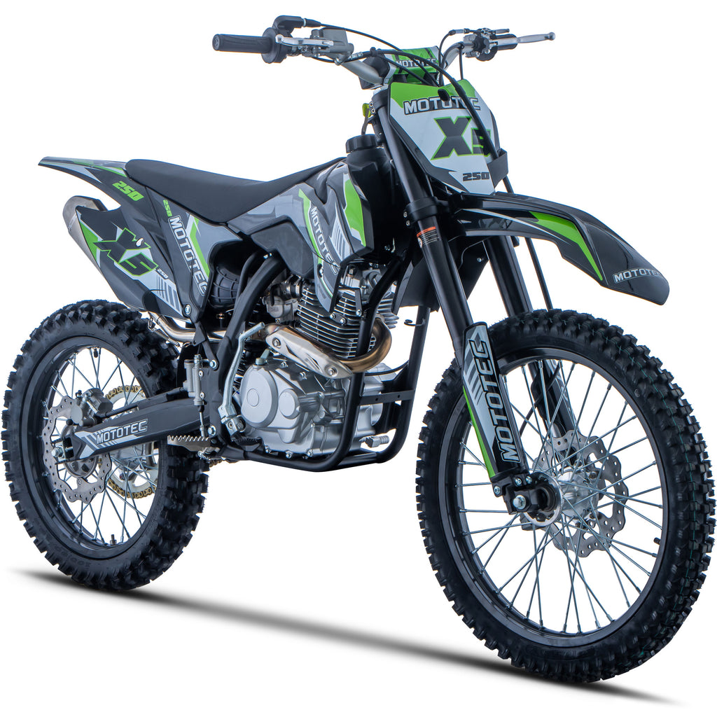 MotoTec X5 250cc 4-Stroke Gas Dirt Bike Black SpadezStore