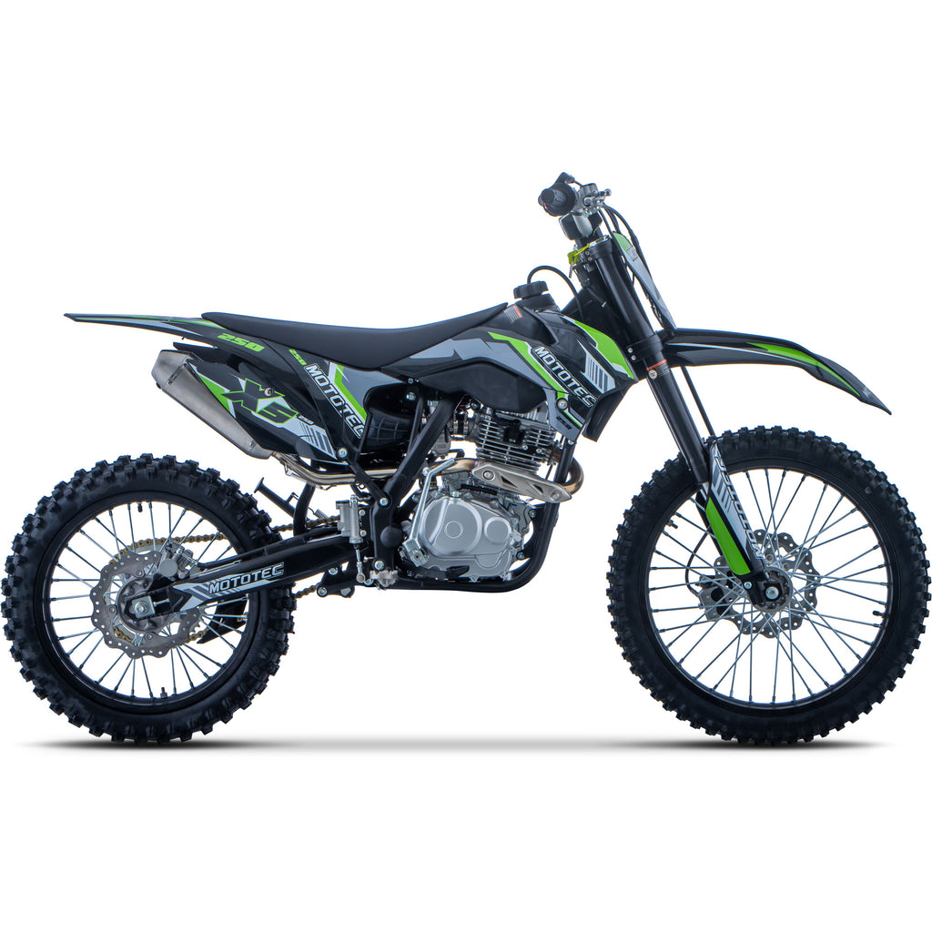 MotoTec X5 250cc 4-Stroke Gas Dirt Bike Black SpadezStore