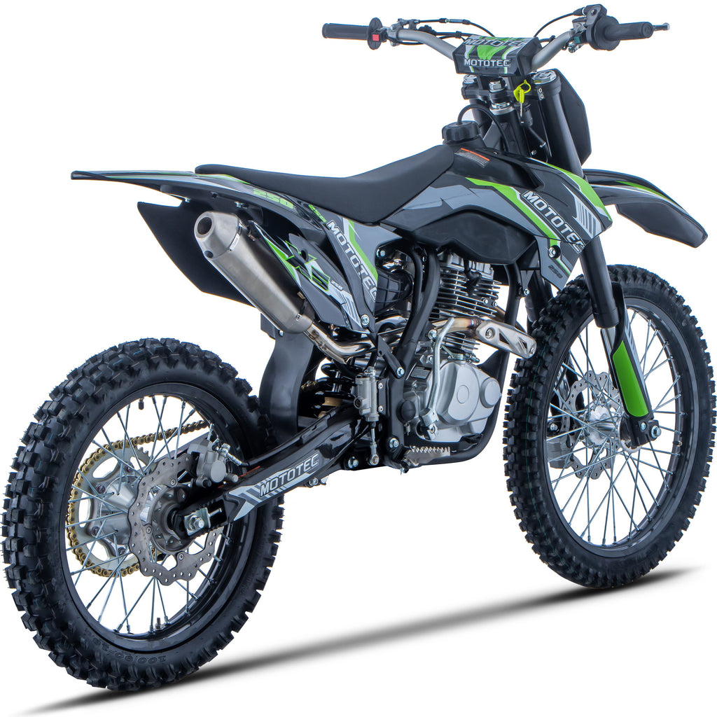 MotoTec X5 250cc 4-Stroke Gas Dirt Bike Black SpadezStore