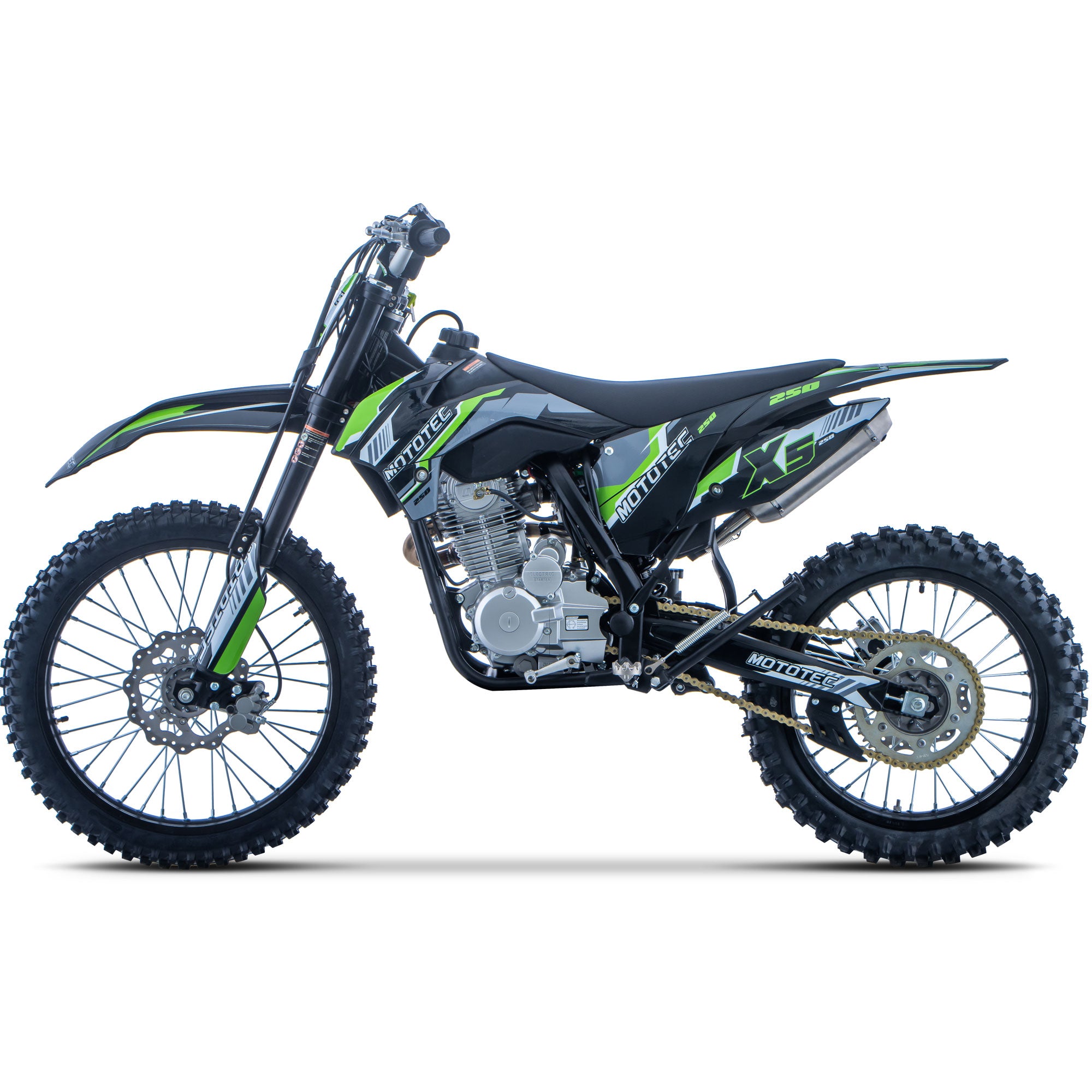 MotoTec X5 250cc 4-Stroke Gas Dirt Bike Black SpadezStore