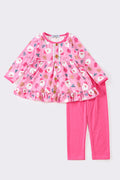 Sassy Soul Pink Bow Print Girl Pants Set MY407118 SpadezStore