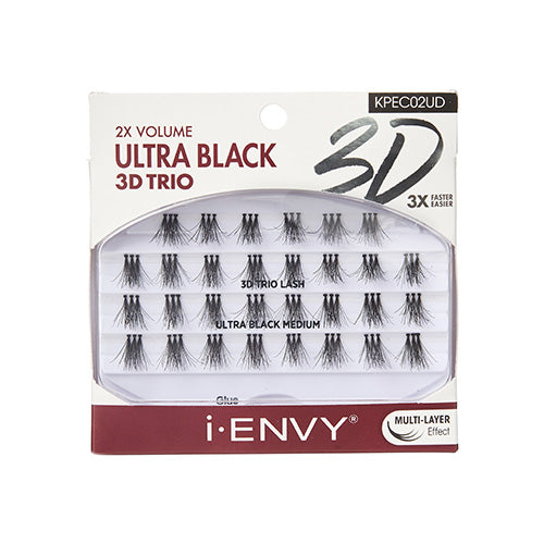 iEnvy by Kiss Ultra Black Medium 3D Trio Eyelashes SpadezStore