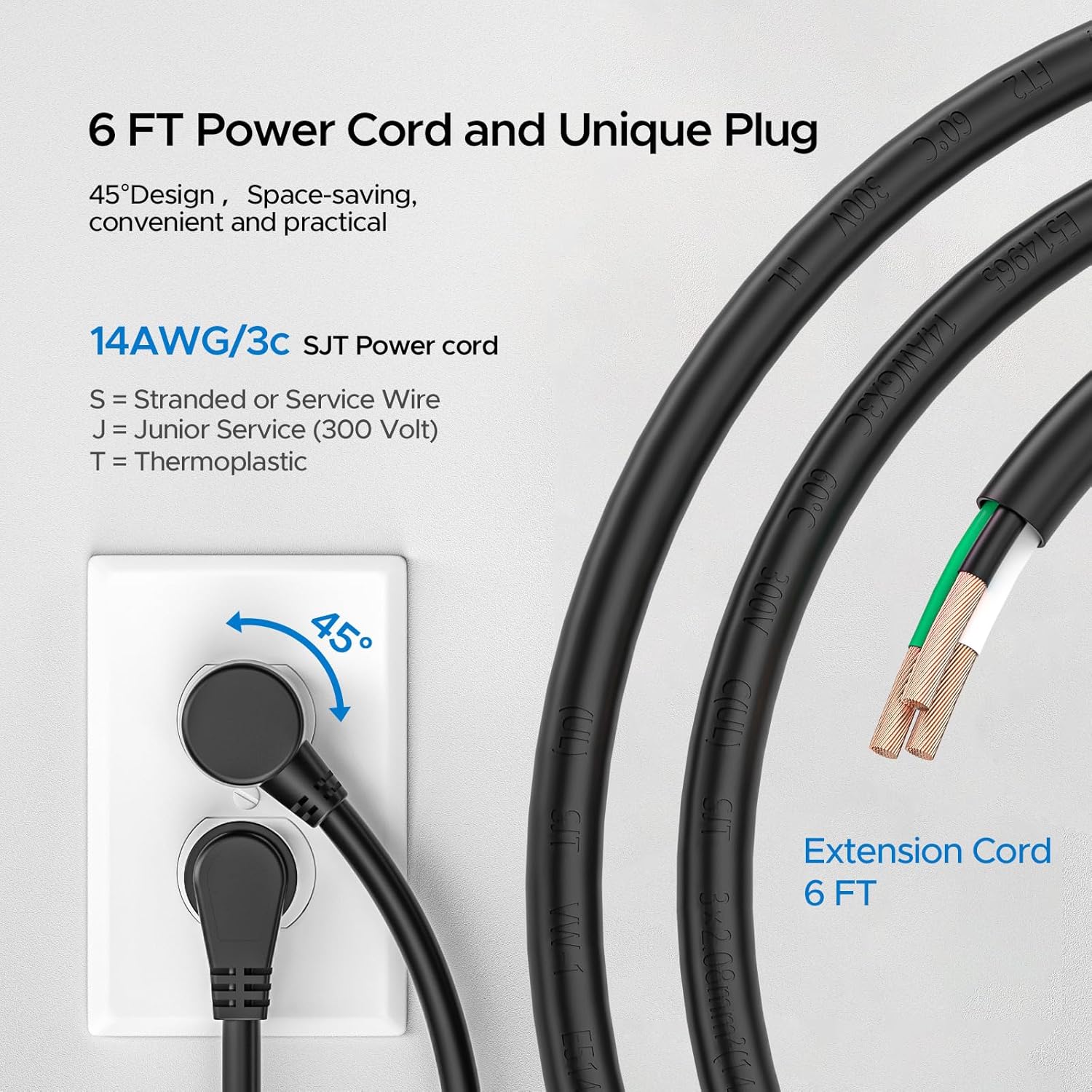 Rocket Socket Technology CRST 2 Pack 8 Outlet Metal Heavy Duty Power Strip with Switch, 2100J Surge Protector, 15A/1875W Mountable Wide Spaced Power Bar, 6FT 14AWG Extension Power Cord SpadezStore